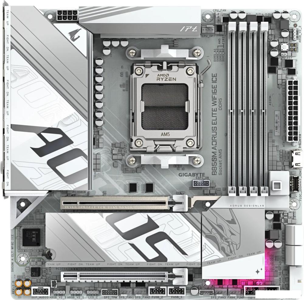 Материнские платы Gigabyte B850M Aorus Elite WiFi6E Ice (rev. 1.0)