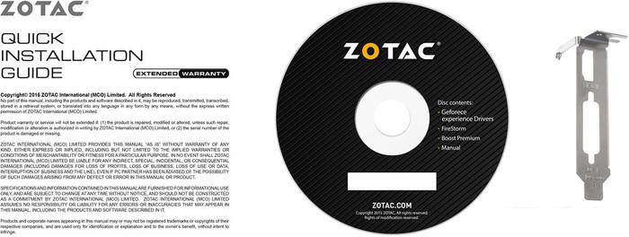 Видеокарта ZOTAC GeForce GT 1030 2GB GDDR5