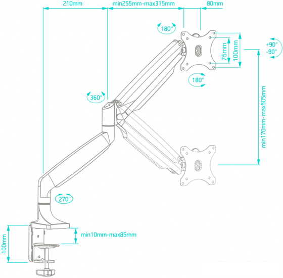 Кронштейн для монитора Onkron G100B