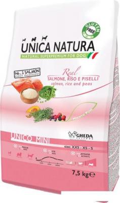 Сухой корм для собак Unica Natura Unico Mini с лососем, рисом и горохом 7.5 кг