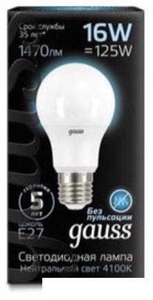 Светодиодная лампочка Gauss LED A60 E27 16 Вт 4100 К 102502216