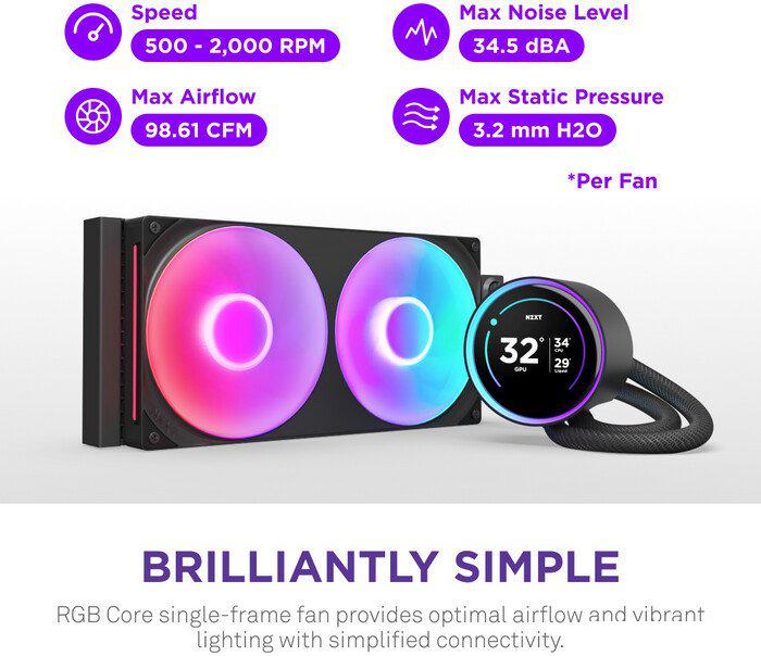 Система жидкостного охлаждения для процессора NZXT Kraken Elite 280 RGB RL-KR28E-B2
