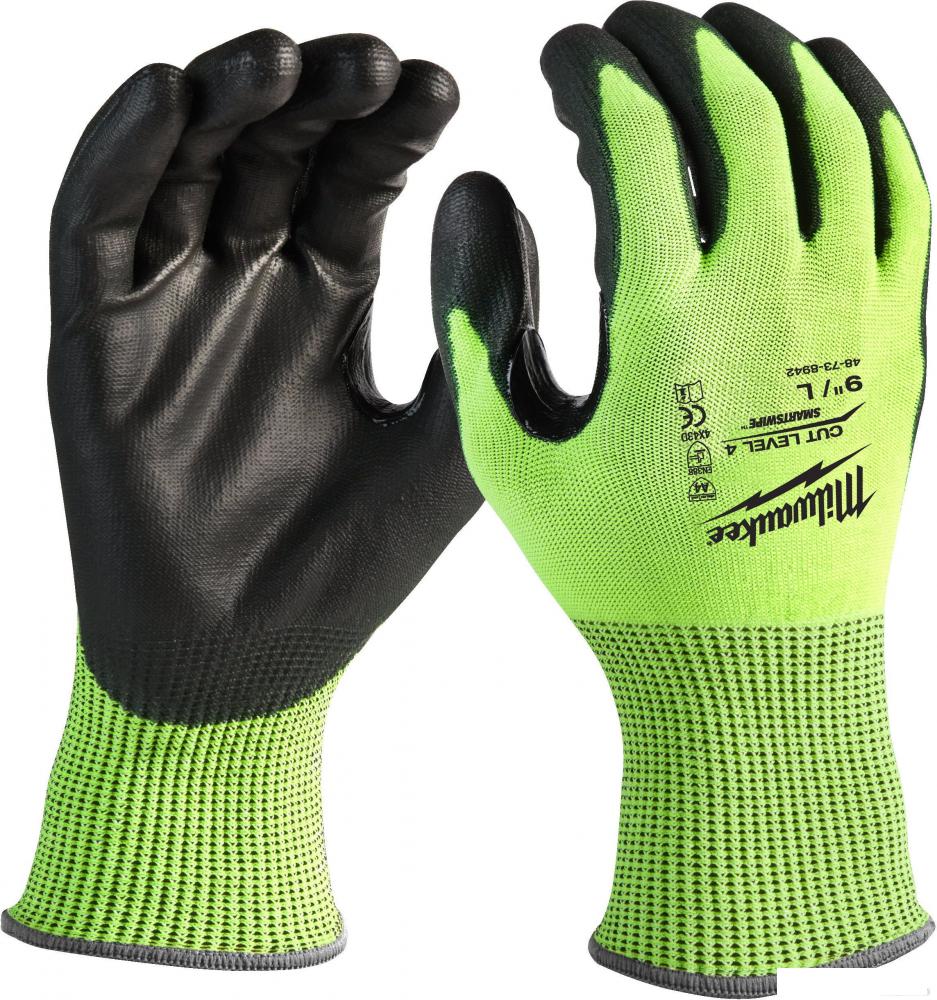 Перчатки хозяйственные Milwaukee Hi-Vis Cut level 4/D 11/XXL 4932479930