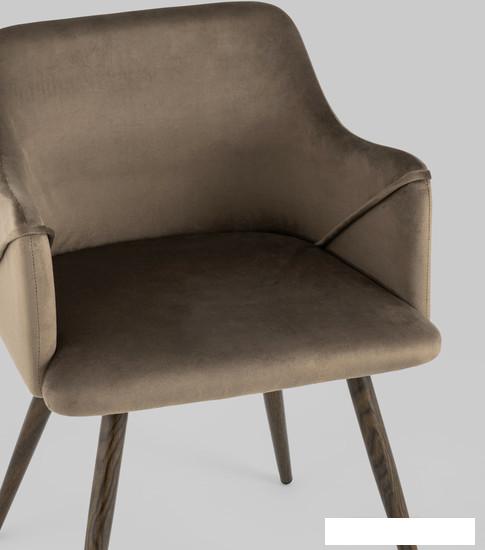 Стул с подлокотниками Stool Group Монарх (велюр, коричневый)