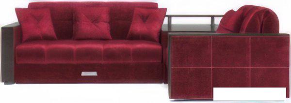 Угловой диван Мебель-АРС Прага (бархат красный Star Velvet 3 Dark Red)