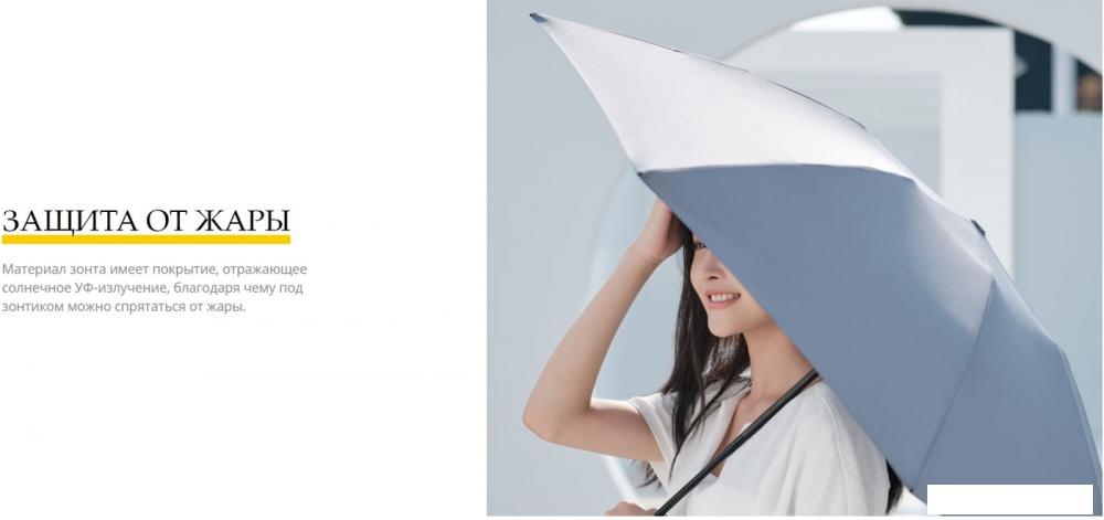 Складной зонт Ninetygo Folding Reverse со светодиодной подсветкой (серый)
