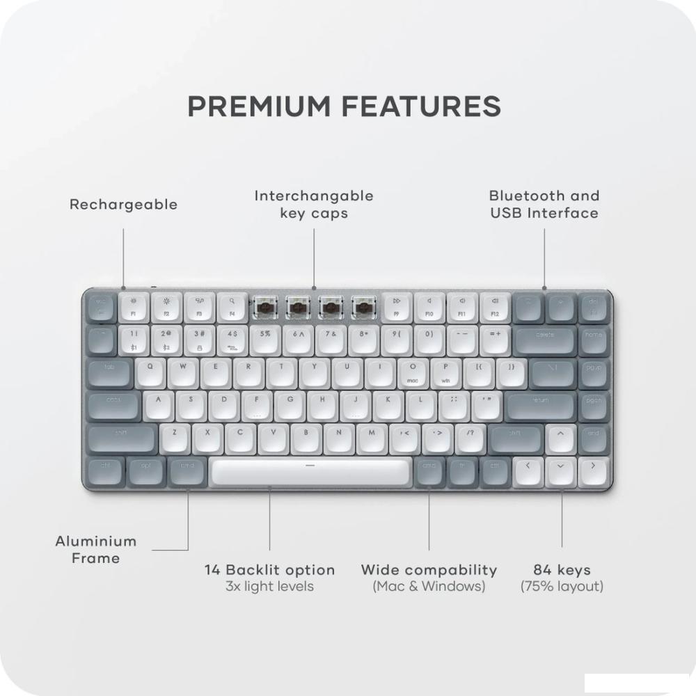 Клавиатура Satechi SM1 Slim (светло-серый)