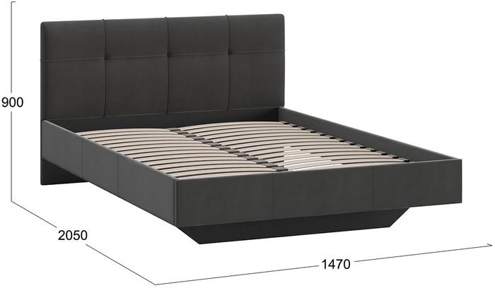 Кровать Трия Элис тип 1 с мягкой обивкой 140x200 (велюр графит)