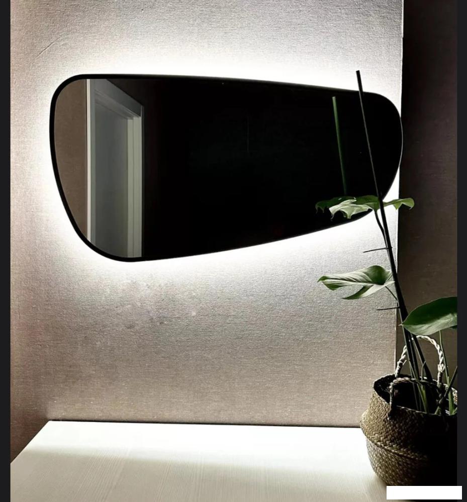 Зеркало eMZe 50x90 LED.UV.NF.50.90.CHE.SW.4K (черный УФ-окантовкой и подсветкой)