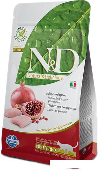 Сухой корм для кошек Farmina N&amp;D Grain Free Cat Chicken &amp; Pomegranate Neutered (беззерновой с курицей и гранатом) 5 кг