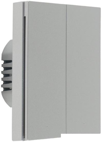 Выключатель Aqara Smart Wall Switch H1 двухклавишный без нейтрали (серый)
