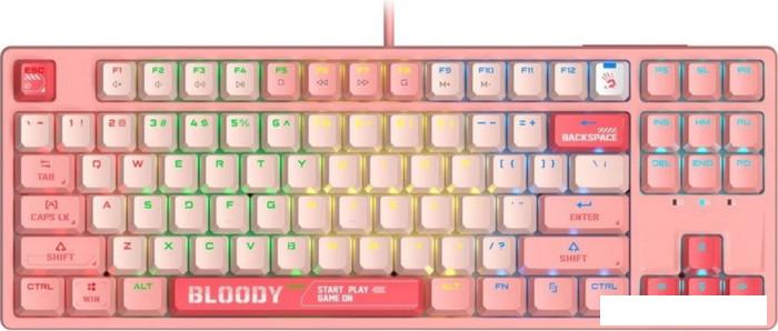 Клавиатура A4Tech Bloody S87 Energy Pink (Bloody BLMS Red Plus)