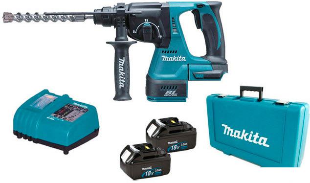 Перфоратор Makita DHR242RFE (с 2-мя АКБ, кейс)