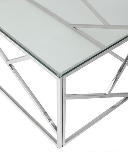 Журнальный столик Stool Group Арт Деко 120x60 ECT-015 (прозрачное стекло/сталь серебристый)