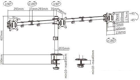 Кронштейн Gembird MA-D3-01