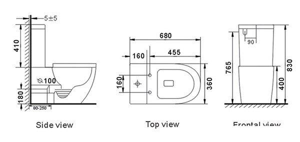 Унитаз напольный Roxen Antares Rimless Soft Close 600185-01