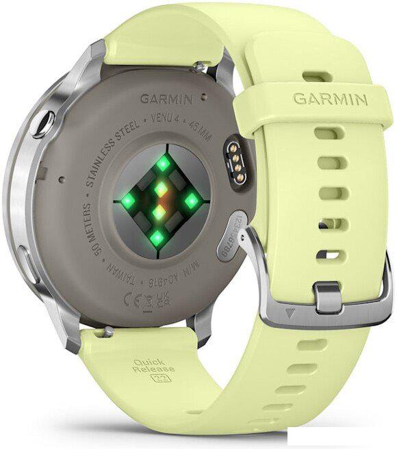 Умные часы Garmin Venu 4 45 мм (серебристый/желтый)