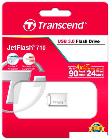 USB Flash Transcend JetFlash 710 32GB (серебристый)