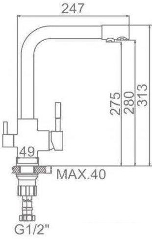 Смеситель Ledeme L4055U-3 (серый)