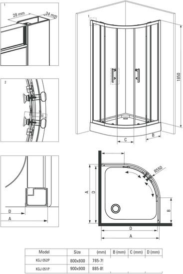 Душевые кабины Deante Funkia KGJ 052P-80-26