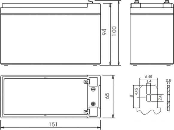 Аккумулятор для ИБП Powerman CA1272/UPS (12В/7.2 А·ч)