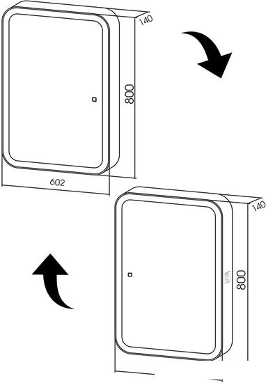 Silver Mirrors Шкаф с зеркалом Фиджи flip 60x80 LED-00002472