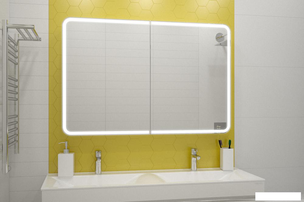 Континент Шкаф с зеркалом Avenue Led 120х80