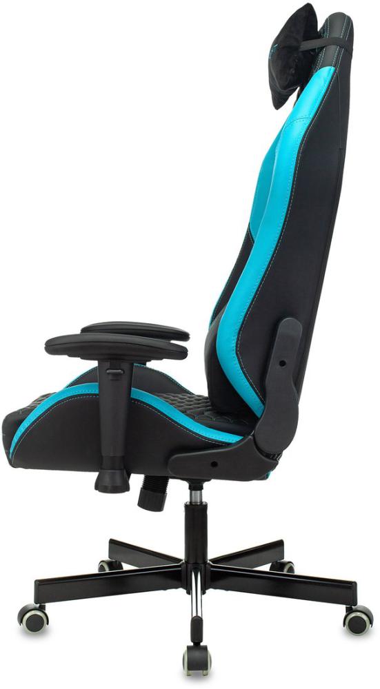 Игровое (геймерское) кресло Бюрократ Knight Neon (черный/голубой экокожа)