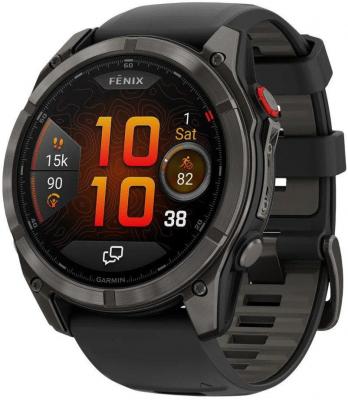 Умные часы Garmin Fenix 8 Pro 51 мм (серый, черный силиконовый ремешок)