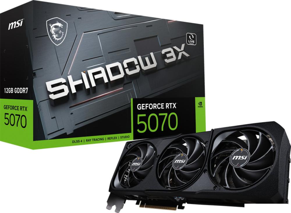 Видеокарты MSI GeForce RTX 5070 12G Shadow 3X