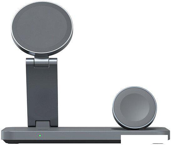 Беспроводное зарядное Magssory Yoga 3 в 1 Charging Station для Samsung Qi2 WCH017m (темно-серый)