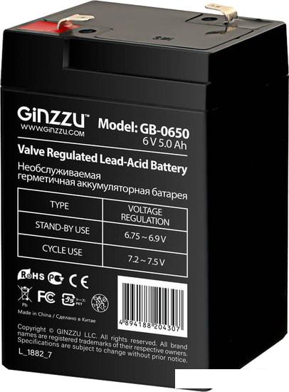Аккумулятор для ИБП Ginzzu GB-0650 (6В/5 А·ч)