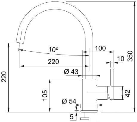 Смеситель Franke Lina XL 115.0626.019 (черный матовый)