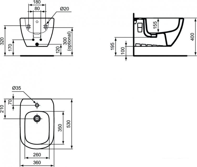 Биде Ideal Standard Tesi T3552V3