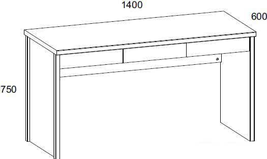 Стол Anrex Jazz 3S 140x60 (каштан найроби/оникс)