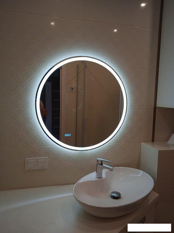 Пекам Зеркало LED Ring1-70х70dpcl (взмах руки/подогрев/часы)