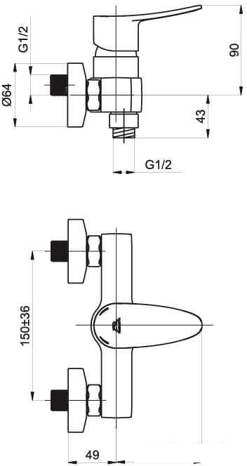 Смеситель Rubineta Static-12/K A20A08N