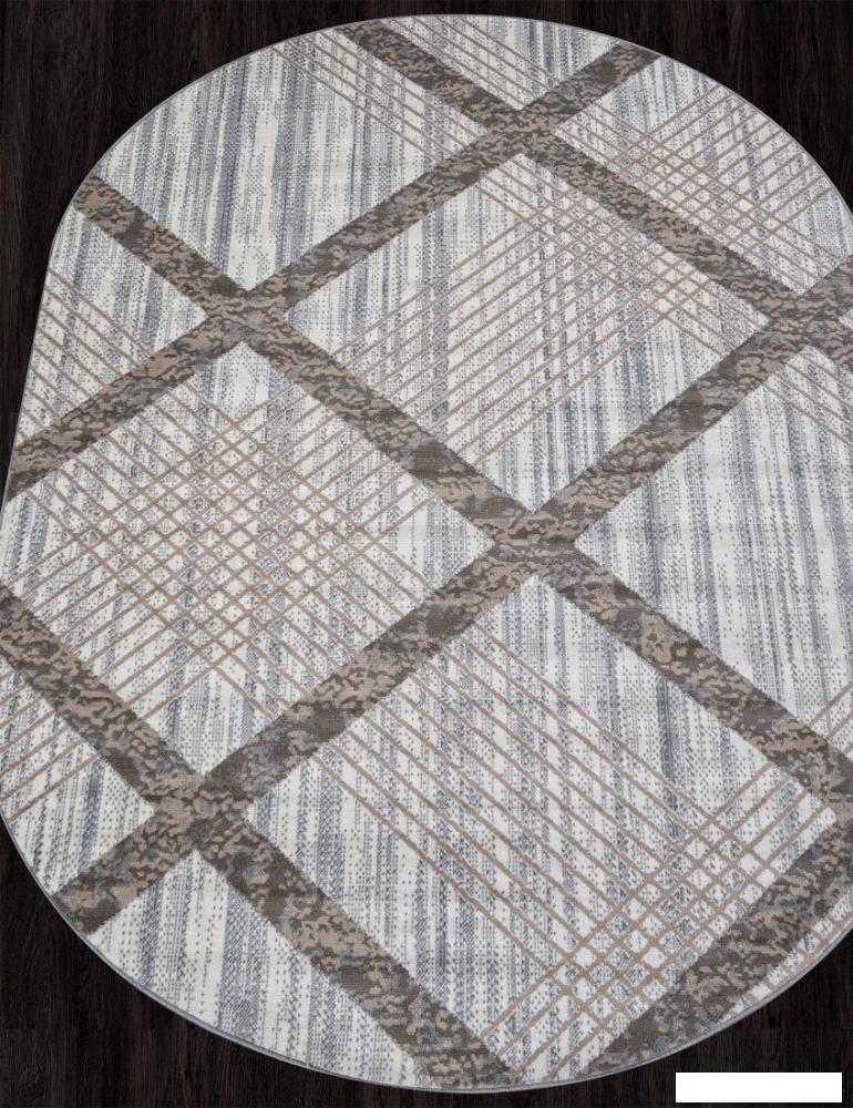 Ковер для жилой комнаты Merinos Sierra F351-OVAL-CREAM-BLUE (1.8х2.5)