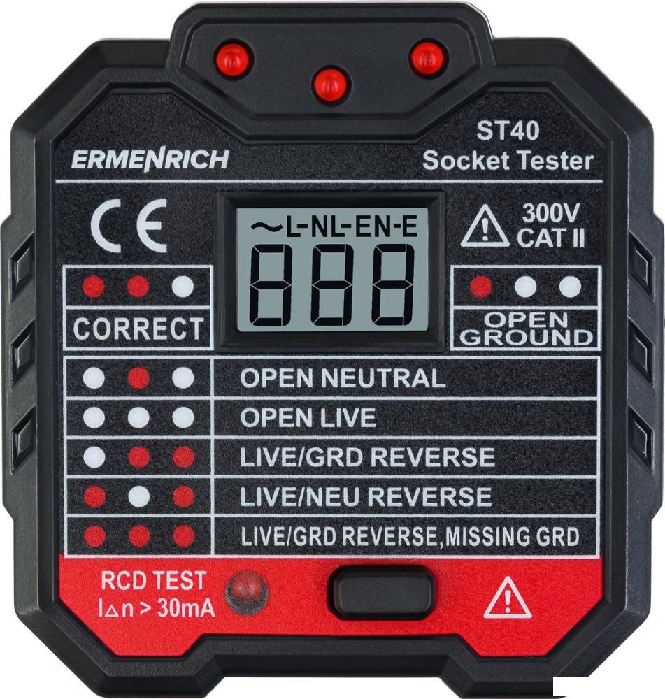 Тестер розеток Ermenrich Zing ST40 82963