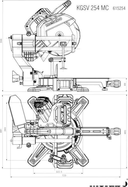 Торцовочная пила Metabo KGSV 254 MC 615254000