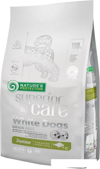 Сухой корм для собак Nature's Protection Superior Care GF White Dogs Junior Small &amp; Mini Breeds (для щенков малых пород с белой шерстью) 10 кг