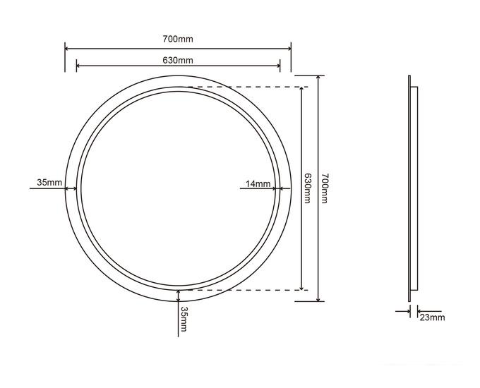 Roxen Зеркало Brimen 510195-70 70х70