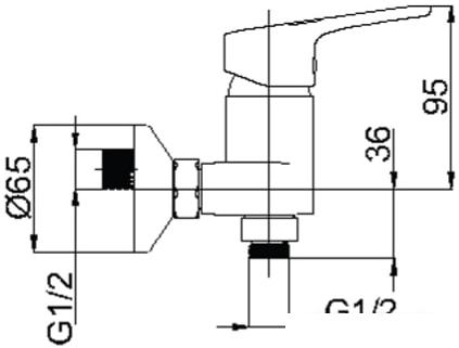 Смеситель Rubineta UNO-12 BK2 (черный)