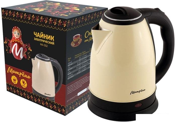 Электрический чайник Матрена MA-002 (стальной/бежевый)