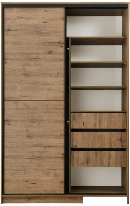 Шкаф-купе Рэйгрупп Bromo VVH 02 РГ-11.02 B 140 VVH 140x220.5 (дуб велингтон/черный)