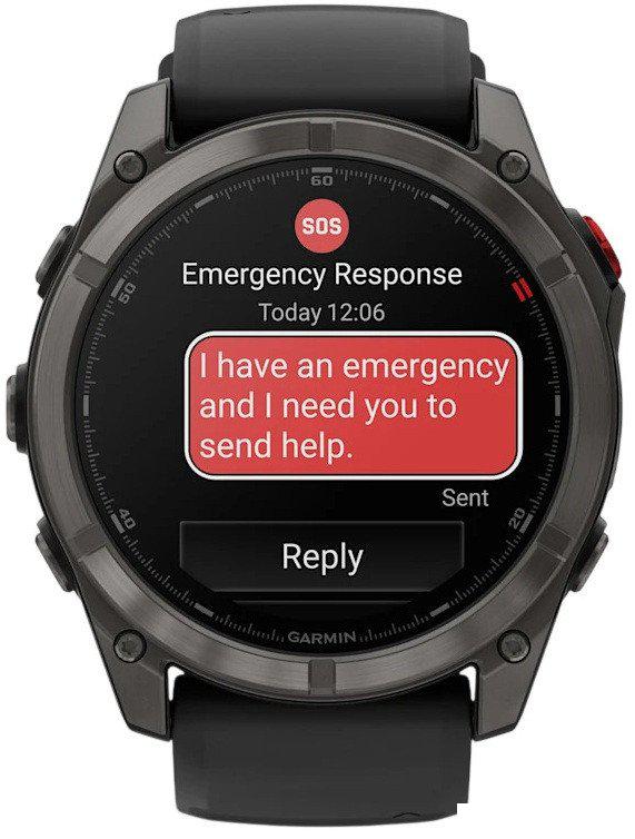 Умные часы Garmin Fenix 8 Pro 51 мм (серый, черный силиконовый ремешок)