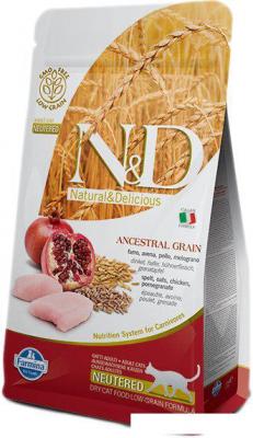 Сухой корм для кошек Farmina N&amp;D Low Grain Cat Chicken &amp; Pomegranate Neutered (низкое содержание зерна с курицей и гранатом) 5 кг