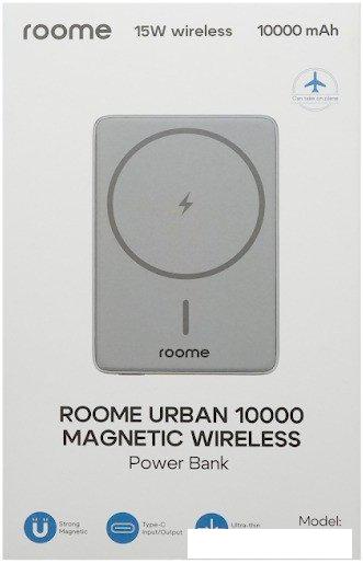 Внешний аккумулятор Roome Urban W72 10000mAh Magnetic Wireless (серый)