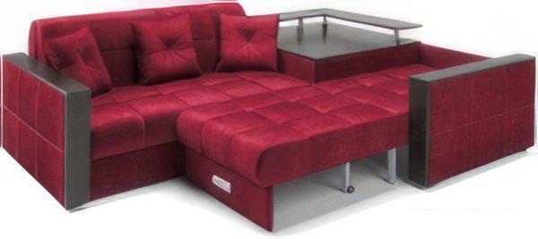 Угловой диван Мебель-АРС Прага (бархат красный Star Velvet 3 Dark Red)