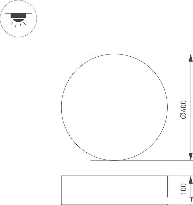 Светодиодная панель Arlight SP-TOR-PILL-PRISM-R400-25W Day4000 (WH, 100 deg, 230V) 022104(3)